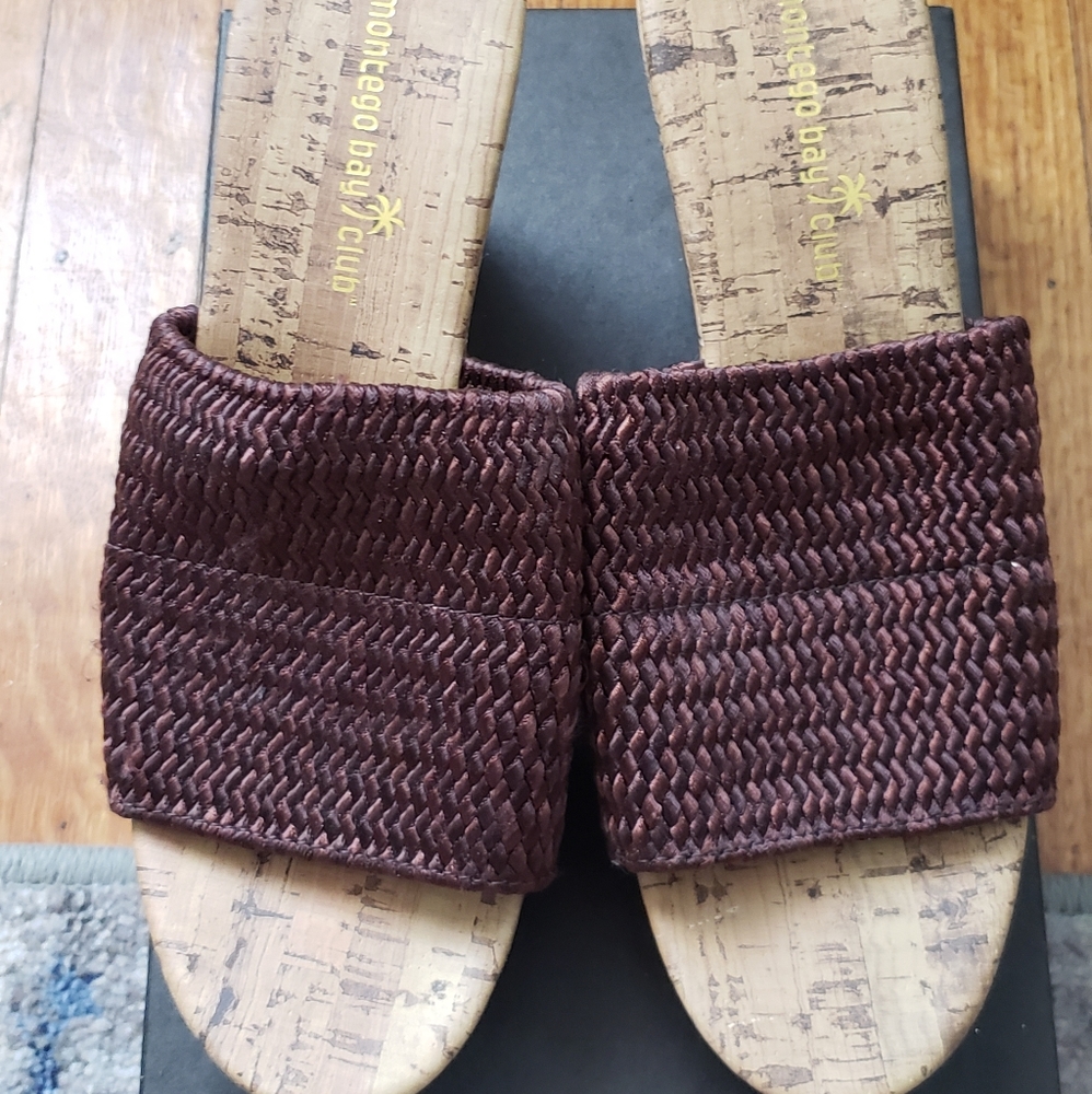 Cork wedge heels